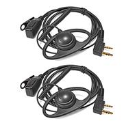 HYSHIKRA Walkie Talkie Earpiece with Mic Headset Compatible with Baofeng UV5R 888S UV-82HP Kenwood 2 Way Radio for Security Bodyguard Outdoor (D Shape, 2 Pack)