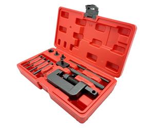 HYSHLC 13 Pcs Motorcycle Chain Breaker Kit, Universal Chain Cutter Splitter Rivet Tool Set, Chain Link Removal Tool for Bike, ATV with Carry Case