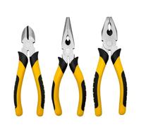 HYSHLC 3 Pcs Pliers Set 160mm with Soft Grip Handles, Carbon Steel Long Nose Plier, Combination & Diagonal Cutters with Ergonomic Handles for DIY Projects, Electricians, Plumbing, Automotive Repair