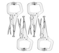 HYSHLC 4 Pcs 6.69Inches/17CM Heavy-Duty Locking C-Clamp Pliers with Adjustable Screw and Swivel Pads, Alloy Steel Quick-Release Welding Clamps for Woodworking, Crafts, DIY Projects