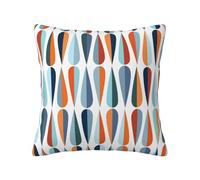 Hysing Throw Pillow Covers 18 x 18 Inch Mid-Century Modern Style Retro Drop Shapes Colorful Linen Square Pillow Cases Decorative Cushion Cover for Sofa Bedroom Living Room