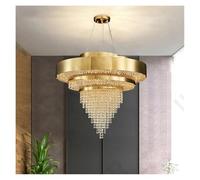 HYSJDMNC Large Modern Crystal Chandelier for Living Room Luxury Home Decor Gold Hanging Light Fixture Creative Design Led Cristal Lustre Hanging Light(D100xH75cm)