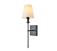 HYSJDMNC Pack Wall Lamps, White Fabric Shadow Wall Sconce, Black Iron Light Racks, Embedded Wall Lamps,Modern Wall Light, for Bedroom Living Room Hallway Corridor YYuan