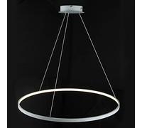 HYSJDMNC Pendant Lamps Circle LED Pendant Light Modern Simple Metal Island Chandelier Adjustable Hanging Lamp For Living Room Dining Table White+Neutral Light-40cm 25W YYuan