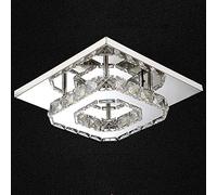 HYSJDMNC Pendant Lamps Crystal Square/Round LED Modern Chandelier Flush Mount Ceiling Light For Bedroom Living Room Hallway Lamp Square+Transparent-Warm White YYuan