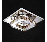 HYSJDMNC Pendant Lamps Crystal Square/Round LED Modern Chandelier Flush Mount Ceiling Light For Bedroom Living Room Hallway Lamp Square+Amber-Neutral Light YYuan
