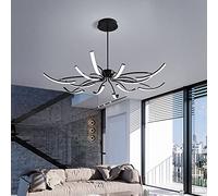 HYSJDMNC Pendant Lamps Flower Wave LED Chandelier Creative Adjustable Shape Pendant Light Modern Decoration for Living Room Bedroom Dining Table Black+Stepless Dimming-12 +96W YYuan