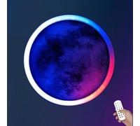 HYSJDMNC RGB LED Wall Light Moon Indoor Wall Lamp Dimmable with Remote Control and App Control Moon Lamp RGB Round Decorative Lamp Wall Lighting Colors Music Synchronization Mood Lamp 40CM