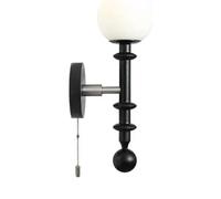 HYSJDMNC Vintage Solid Wood Sconces with White Glass Lampshade Switch French Romantic LED Wall Lamp Bedside Bedroom Living Room Wall Lights Corridor Aisle Art Mounted Lighting Fixture YYuan