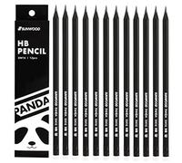 HysmmxHer Panda #2 HB Black Wood Cased Graphite School Pencils, Pack of 12, Pre-Sharpened with Latex Free Erasers, Office Supplies for Exams, School, Office, Drawing and Sketching (#2 HB)