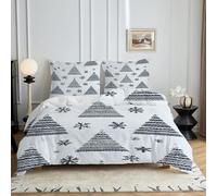 HYSNKSM Bettwäsche 200x200 Blau Bettwäsche Sets 3Teilig Mikrofaser Bettbezug 200 x 200 und 2 Kissenbezug 80x80 cm Kuschelige Bettbezüge Weihnachtsbaum mit Reißverschlusd325