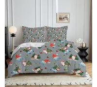 HYSNKSM Bettwäsche 220x240 Grau Bettwäsche Sets 3Teilig Mikrofaser Bettbezug 220 x 240 und 2 Kissenbezug 80x80 cm Kuschelige Bettbezüge Christbaumschmuck mit Reißverschlusd327