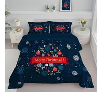 HYSNKSM Blue Duvet Double 7.5 Tog Reversible Coverless Duvet All Seasons Printed, Lightweight Soft Comforter Set with 2 Pillowcases, Machine Washable e.74
