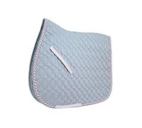 HySPEED Deluxe Saddle Pad With Cord Binding - Grey and Pink/Silver Cord - Pony