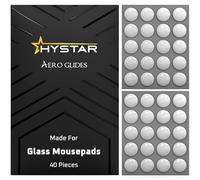 Hystar® Aero Glides | 40 Dot Mouse Skates for Glass Mousepad | High-Density PTFE | Rounded and Polished for Quiet Use