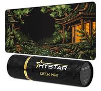 Hystar® Extended Gaming Mouse Pad | 5mm Thick, Waterproof Surface, Smooth Polyester Fabric, and Natural Rubber Base | Midori (XXL 36" x 16")