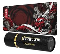 Hystar Extended Gaming Mouse Pad | 5mm Thick, Waterproof Surface, Smooth Polyester Fabric, and Natural Rubber Base | Mythic Dragon (XXXL 45" x 20")