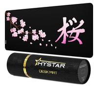 Hystar Extended Gaming Mouse Pad | XXL 36" x 16" | 5mm Thick, Waterproof Surface, Smooth Polyester Fabric, and Natural Rubber Base | Blossom