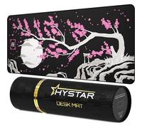 Hystar Extended Gaming Mouse Pad | XXL 36" x 16" | 5mm Thick, Waterproof Surface, Smooth Polyester Fabric, and Natural Rubber Base | Sakura Dark