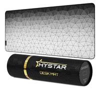 Hystar Extended Gaming Mouse Pad | XXL 36" x 16" | 5mm Thick, Waterproof Surface, Smooth Polyester Fabric, and Natural Rubber Base | Poly White