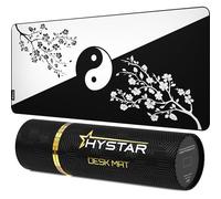 Hystar® Extended Gaming Mouse Pad | XXL 36" x 16" | 5mm Thick, Waterproof Surface, Smooth Polyester Fabric, and Natural Rubber Base | Yin Yang
