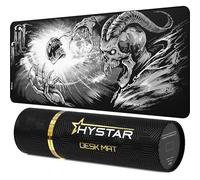 Hystar Extended Gaming Mouse Pad | XXXL 45" x 20" | 5mm Thick, Waterproof Surface, Smooth Polyester Fabric, and Natural Rubber Base | Goety, Black
