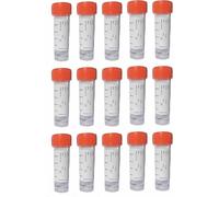 Hystool® - 15 Urine Sample Bottles. Sterile Individually Wrapped Plastic Specimen Cups. Leak Proof Lids. with Labels for Laboratory Medical Testing - 30ml Size