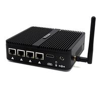 HYSTOU Fanless Industrial PC Celeron J4125 Processor 16GB DDR4 512GB SSD Fanless Mini PC Firewall Windows 10 Pro 4 x Intel I210 Gigabit Lan Ports Mini Desktop PC 4K HD Output Wifi BT