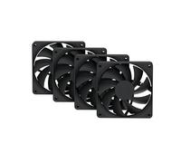 Hyte Flow FA12 120mm PC Case Fans 4-Pack, High Performance, Low Noise, 1500 RPM, 4-Pin PWM, Fluid Dynamic Bearing - Pitch Black