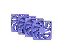 Hyte Flow FA12 120mm PC Case Fans 4-Pack, High Performance, Low Noise, 1500 RPM, 4-Pin PWM, Fluid Dynamic Bearing - Taro Milk (Purple)