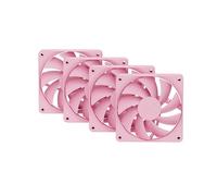 Hyte Flow FA12 120mm PC Case Fans 4-Pack, High Performance, Low Noise, 1500 RPM, 4-Pin PWM, Fluid Dynamic Bearing - Strawberry Milk (Pink)