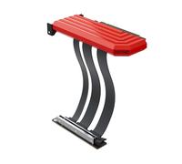 Hyte PCIe 5.0 Hyper Riser - PCI Express Gen 5.0 Vertical Riser Cable with Reinforced Metal Slot - Black Cherry (Red)