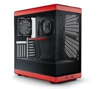 Hyte Y40 Modern Aesthetic Panoramic Tempered Glass Mid-Tower ATX Compu in Red Hyte Red