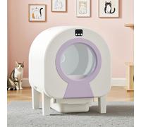 HYTMNPC Electric Cat Litter Box,Smart Cat Litter Box, Fully Automatic Cleaning, Splash-Proof, Enclosed, Large Size,App Control&Easy Clean,For Multiple Cats Purple