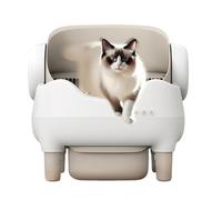 HYTMNPC Smart Cat Litter Box, Fully Automatic Cat Litter Box, Anti-Splash, Open Design, Easy to Clean, Automatic Litter Scoop,App Control,For Multiple Cats A