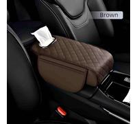 Hytplmkqenr Car Armrest Cushion For Golf 8 VW MK8 2019 2020 2021 2022 2023 2024 5-Seat, Comfortable Feel Scratch-Resistant Non-slip Microfiber Leather, Car Accessories,Brown