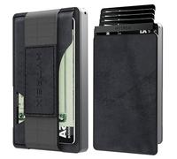 HYTREIX Wallet for men,Pop-up RFID Blocking Wallet with Money Clip,Slim Metal Wallet and Credit Card Holder, Night black