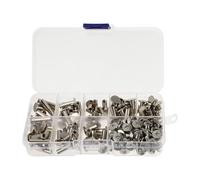 HYTROVE 1 Box Stainless Steel Nail Rivet Binding Screw Post 5mmx6mm Delicately Designed Head Good Tightness Reusable for Connecting Work Leather Crafts Album