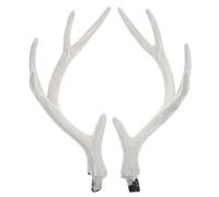 HYTROVE 1 Pair Realistic White Deer Antlers Fake Deer Antlers Portable High Realism Plastic Christmas Photography Props Lifelike Creative Photo Shoots Decoration