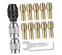 HYTROVE 1 Set Cordless Rotary Tool Accessories Copper Collet Tool Set with Electric Collet and Drill Chuck Adapter for Compatibility Drilling Milling Grinding and Engraving Tasks