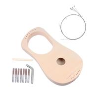 HYTROVE 1 Set DIY String Lyre Harp Making Material Kit for Fun Art Instrument Handmade Wooden Craft for Music Enlightenment and Parent Activities