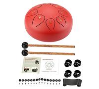 HYTROVE 1 Set Large Red Ethereal Tongue Drum Percussion Instrument for Music Practice Performance Yoga and Relaxation Durable Construction with Crisp Sound for Beginners and Professionals