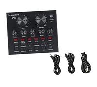 HYTROVE 1 Set Professional Sound Mixer Board Set with Voice Changer External Sound Card for Live Streaming Compatible with Mobile Phones and Computers for Music Recording and Karaoke