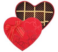 HYTROVE 10-separate Compartments Empty Chocolate Present Box Heart-shaped Paper Box Red Elegant Unique Style for Valentine's Day Party Favor Supply