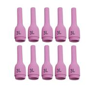 HYTROVE 10pcs Long Ceramic Nozzle Tig Torch Porcelain Mouth Protection Sleeve for Argon Arc Welding Torch Parts with Low Burn-Loss Rate