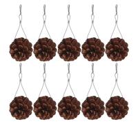 HYTROVE 10pcs Natural Pine Cone Bird Chewing for Small Animals and Pet Birds with Built-in Hook, for Birdcage Foraging and Chewing Accessories