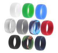 HYTROVE 10pcs Silicone Ring Men Women Outdoor Sports Finger Ring Decorative Comfortable Skin-friendly Wedding
