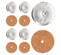 HYTROVE 10pcs Silver Round Floating Oil Lamp Wick Holders with Decorative Floating Design, Paper and Aluminum Film Material, Compatible for Diwali Decor and Laxmi Buddhist Oil Floats