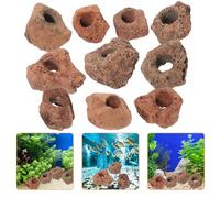HYTROVE 10pcs Volcanic Stone Block Fish Shelter Aquarium Stone Cave Black Suitable for Fresh and Salt Water Fish Tank Decoration and Hiding Place Random Color