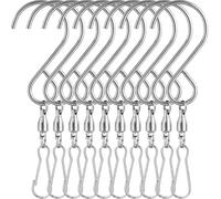 HYTROVE 10pcs Wind Chimes Swivel Hooks Stainless Steel 360° Rotation Silver Bearing Hooks Convenient Hanging for Flower Pots